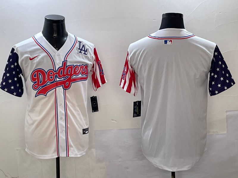 Men Los Angeles Dodgers Blank White a generation of national flags Joint name 2025 Nike MLB Jersey style 4->los angeles dodgers->MLB Jersey